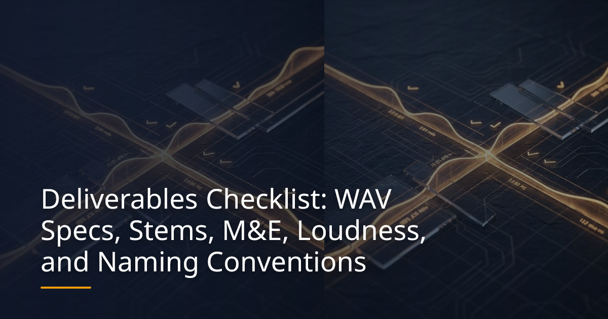 Deliverables Checklist: WAV Specs, Stems, M&E, Loudness, and Naming Conventions